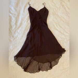 Beautiful, light-weight sexy chocolate brown 100% silk dress.